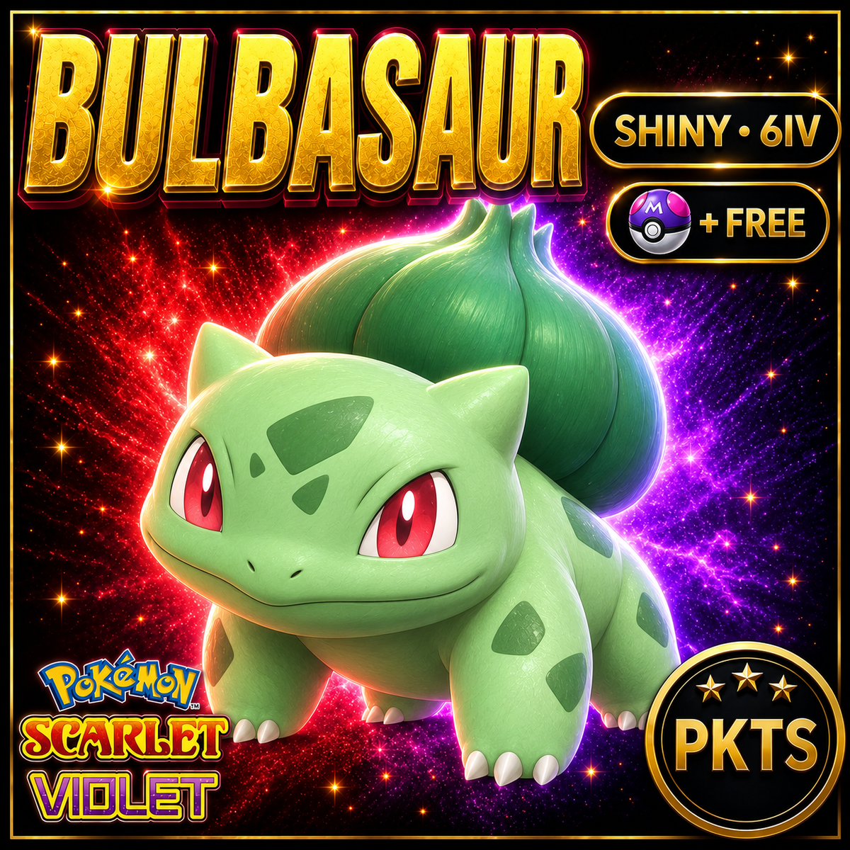 Shiny Bulbasaur 6IV Pokémon Scarlet Violet Link Trade | PKTS