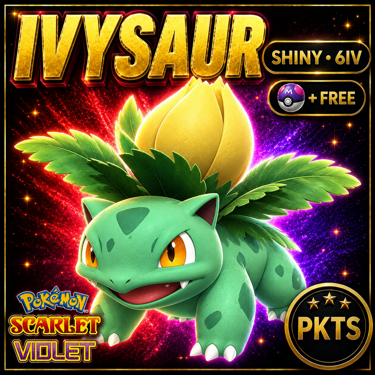 Shiny Ivysaur 6IV Pokémon Scarlet Violet Link Trade | PKTS