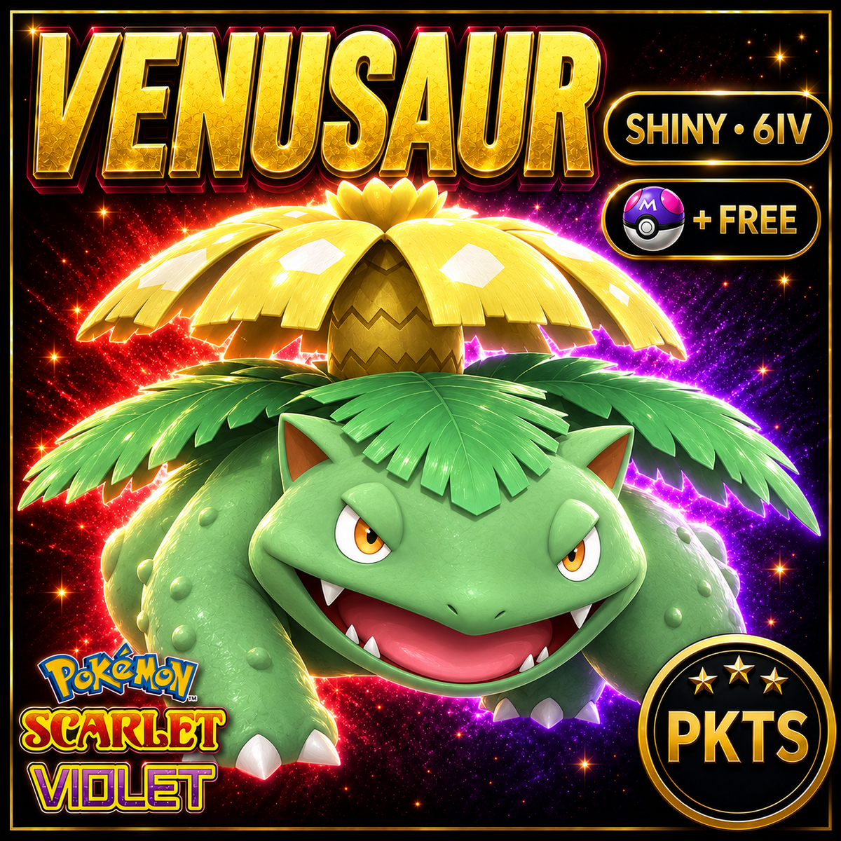 Shiny Venusaur 6IV Pokémon Scarlet Violet Link Trade | PKTS