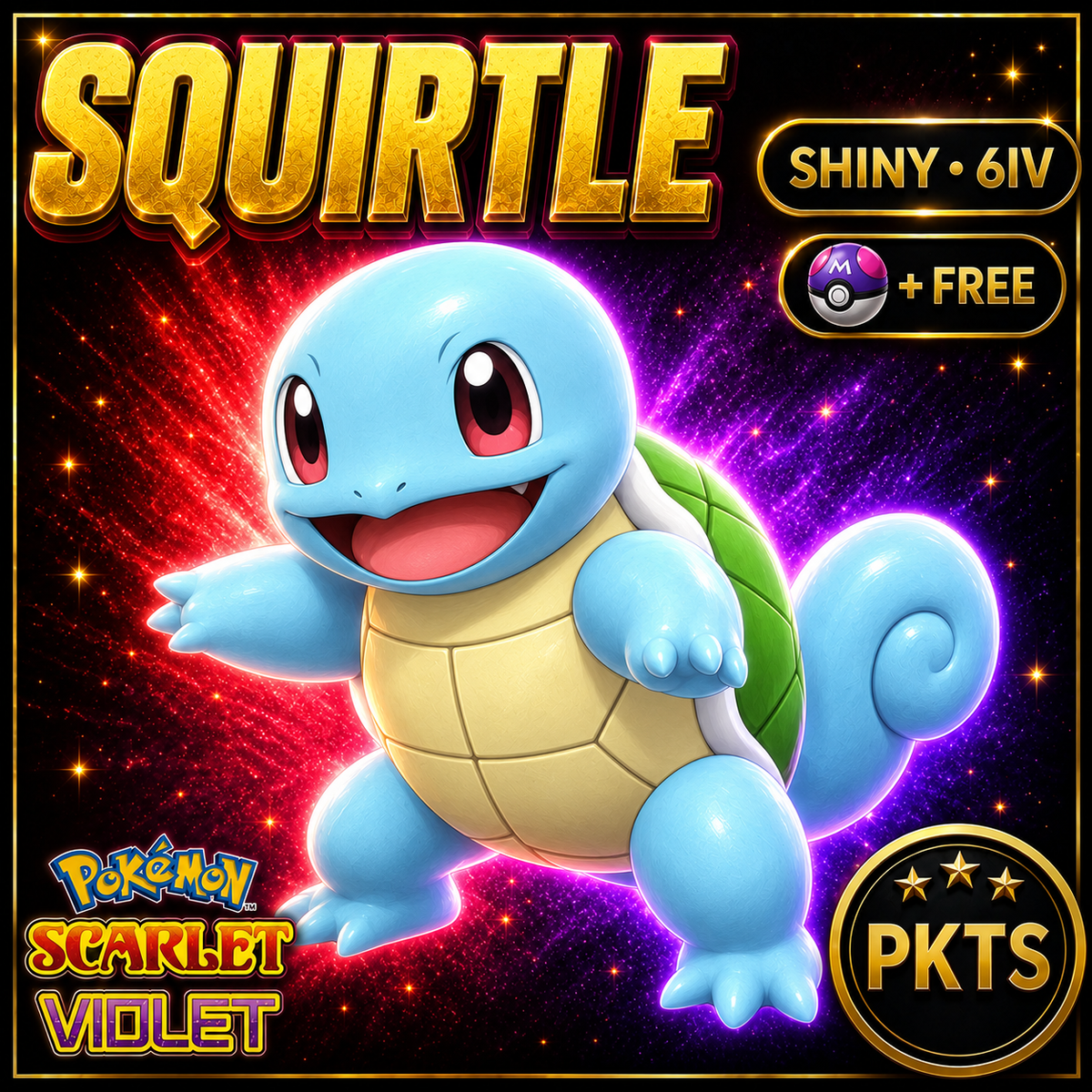 Shiny Squirtle 6IV Pokémon Scarlet Violet Link Trade | PKTS