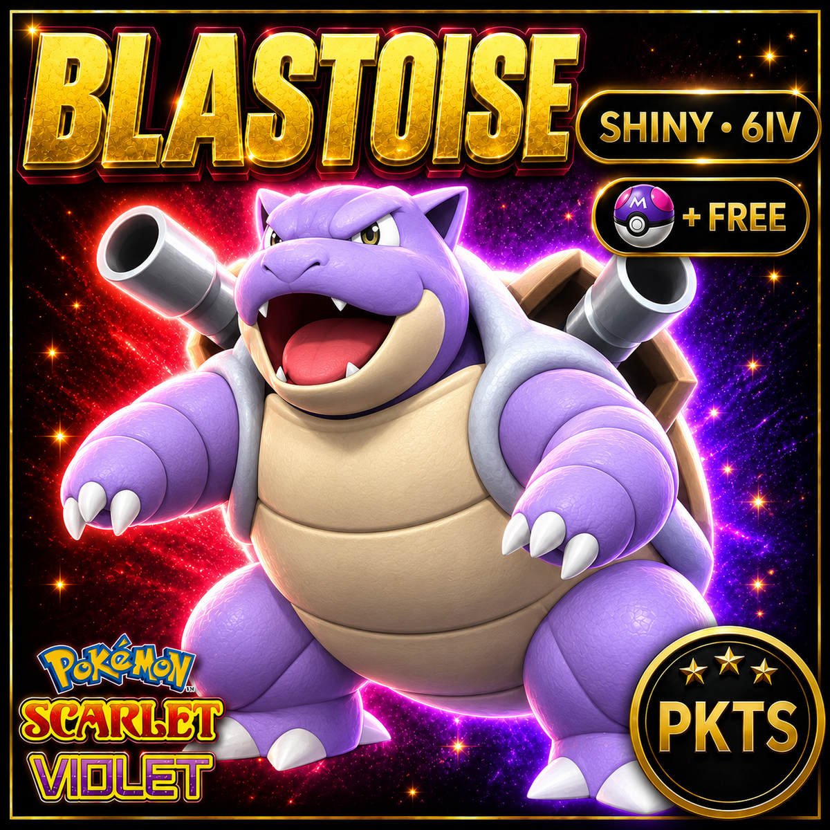 Shiny Blastoise 6IV Pokémon Scarlet Violet Link Trade | PKTS