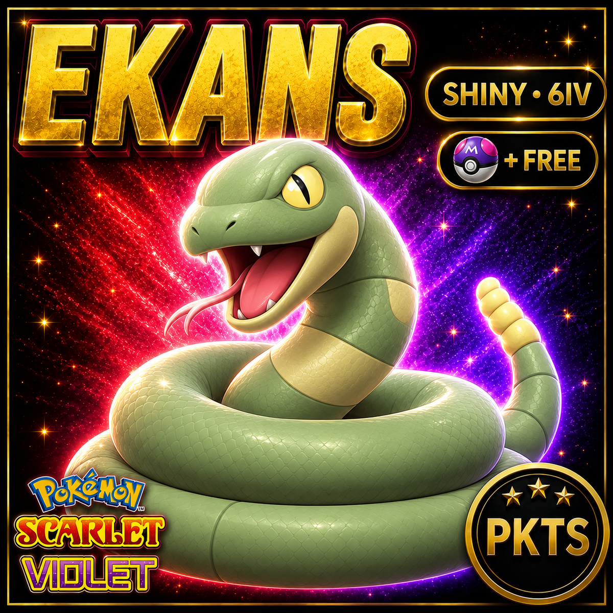 Shiny Ekans 6IV Pokémon Scarlet Violet Link Trade | PKTS