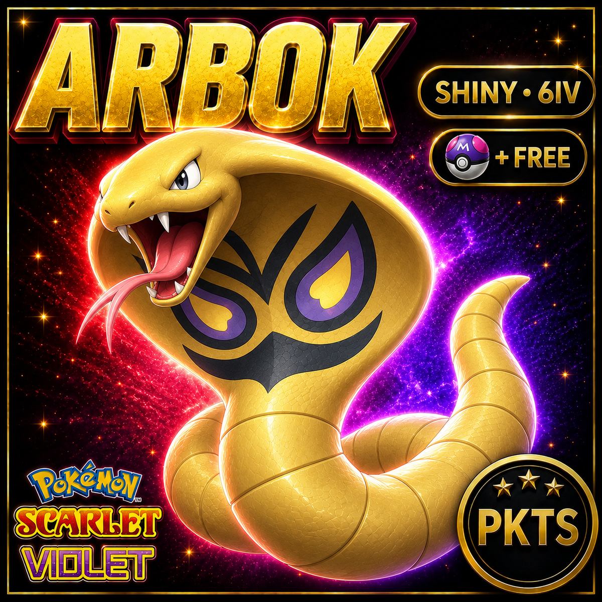 Shiny Arbok 6IV Pokémon Scarlet Violet Link Trade | PKTS