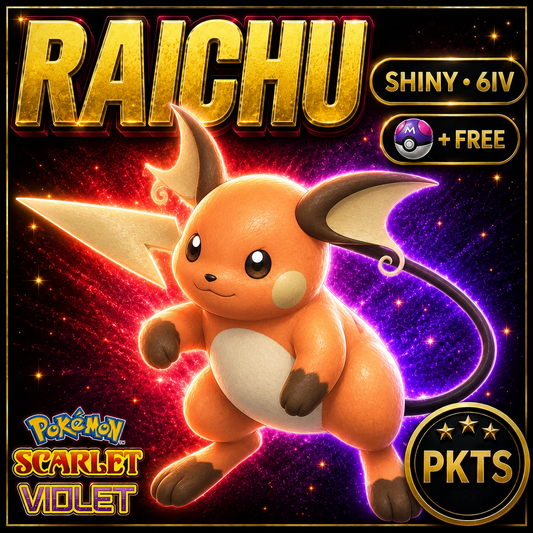 Shiny Raichu 6IV Pokémon Scarlet Violet Link Trade | PKTS