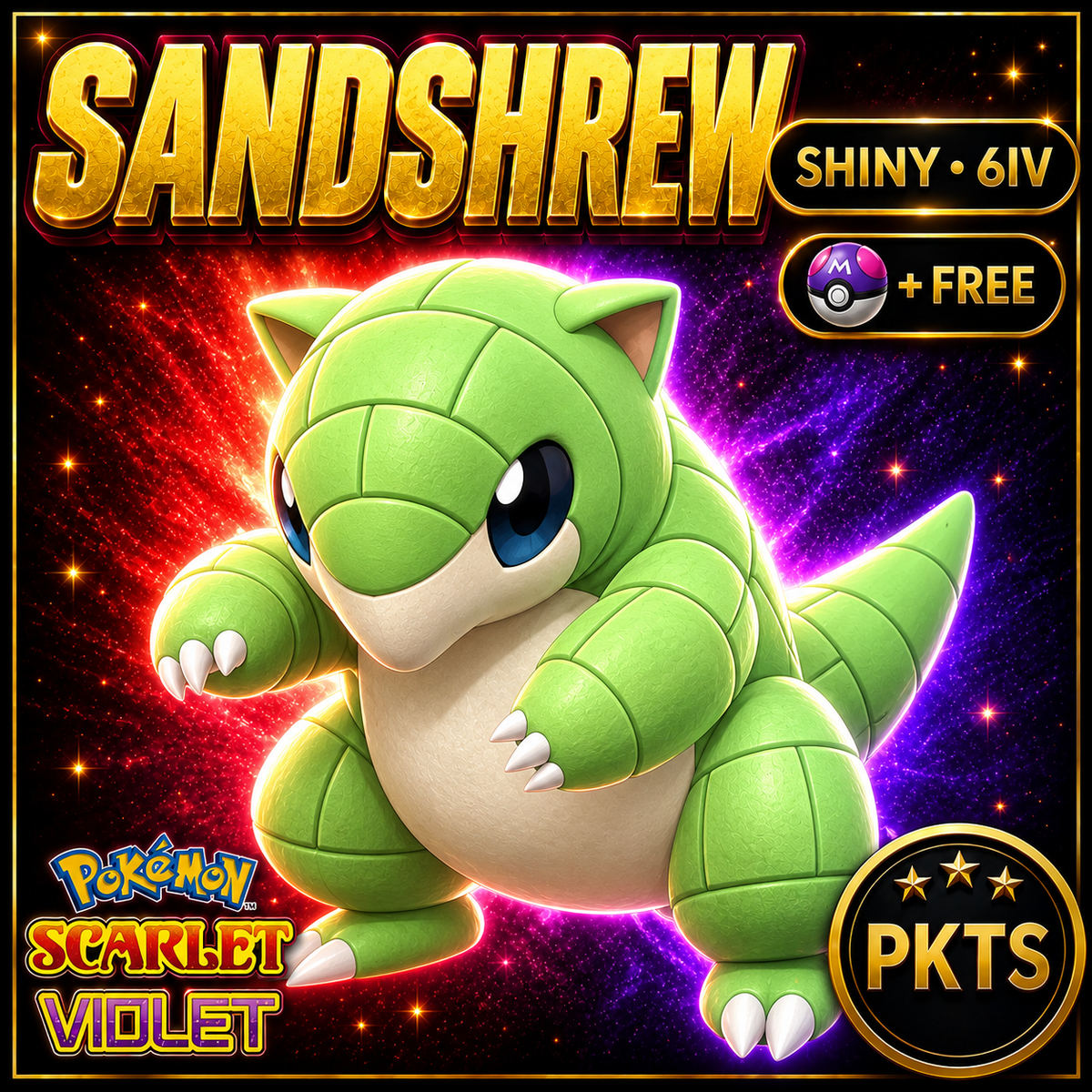 Shiny Sandshrew 6IV Pokémon Scarlet Violet Link Trade | PKTS