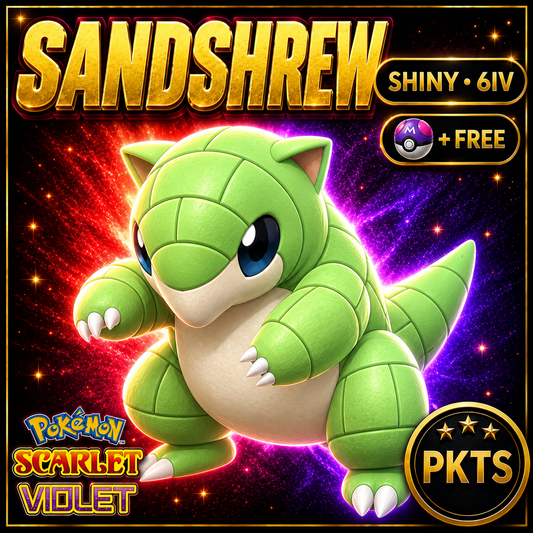 Shiny Sandshrew 6IV Pokémon Scarlet Violet Link Trade | PKTS