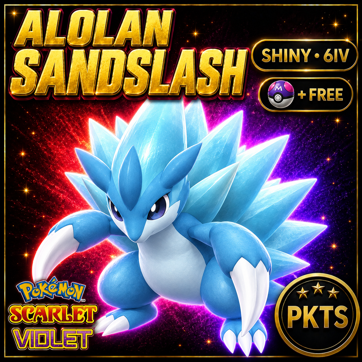 Shiny Alolan Sandslash 6IV Pokémon Scarlet Violet Link Trade | PKTS
