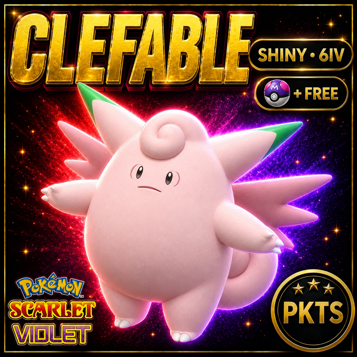 Shiny Clefable 6IV Pokémon Scarlet Violet Link Trade | PKTS