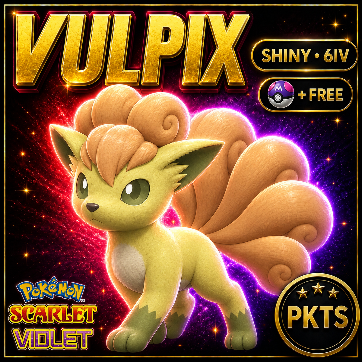 Shiny Vulpix 6IV Pokémon Scarlet Violet Link Trade | PKTS
