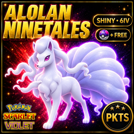 Shiny Alolan Ninetales 6IV Pokémon Scarlet Violet Link Trade | PKTS