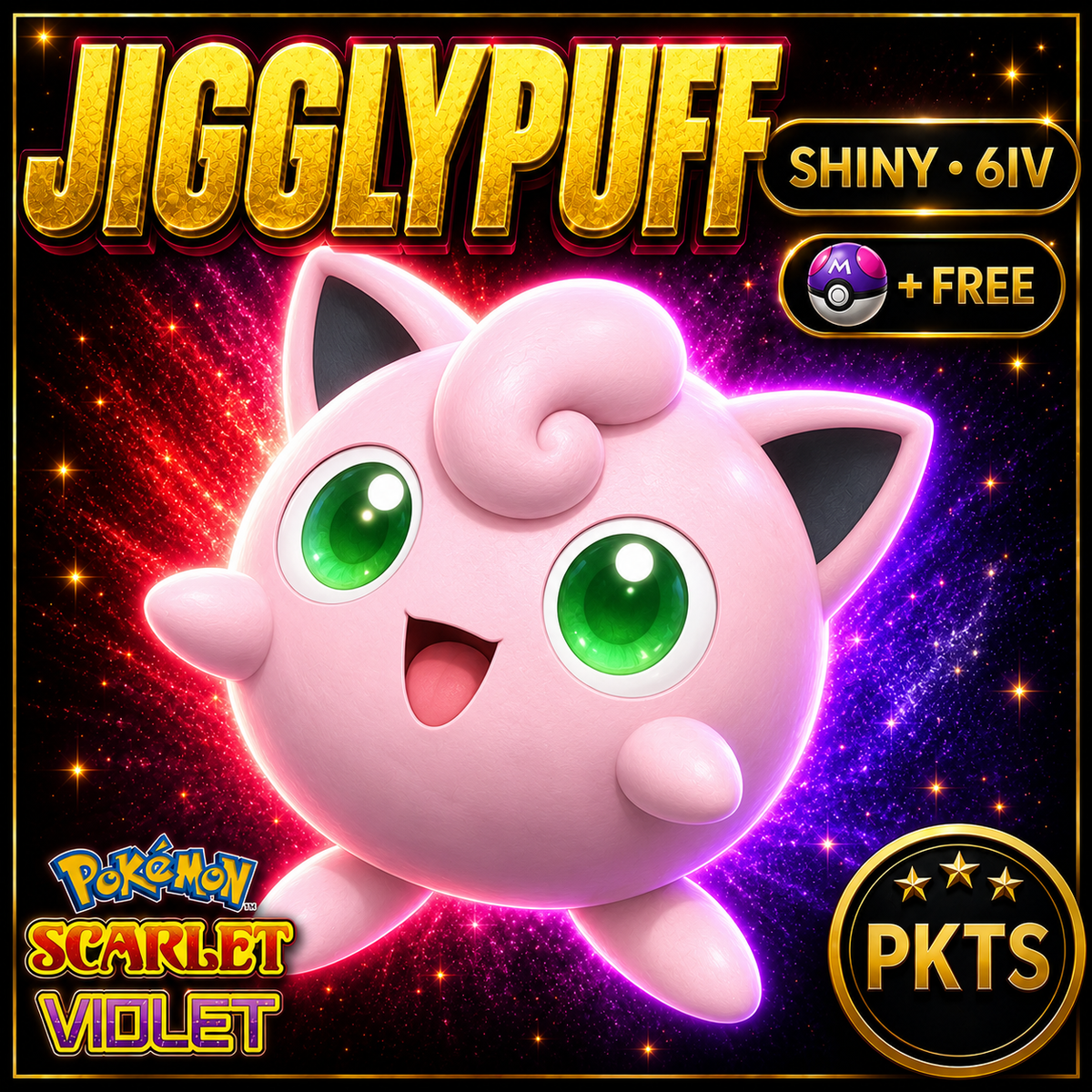 Shiny Jigglypuff 6IV Pokémon Scarlet Violet Link Trade | PKTS