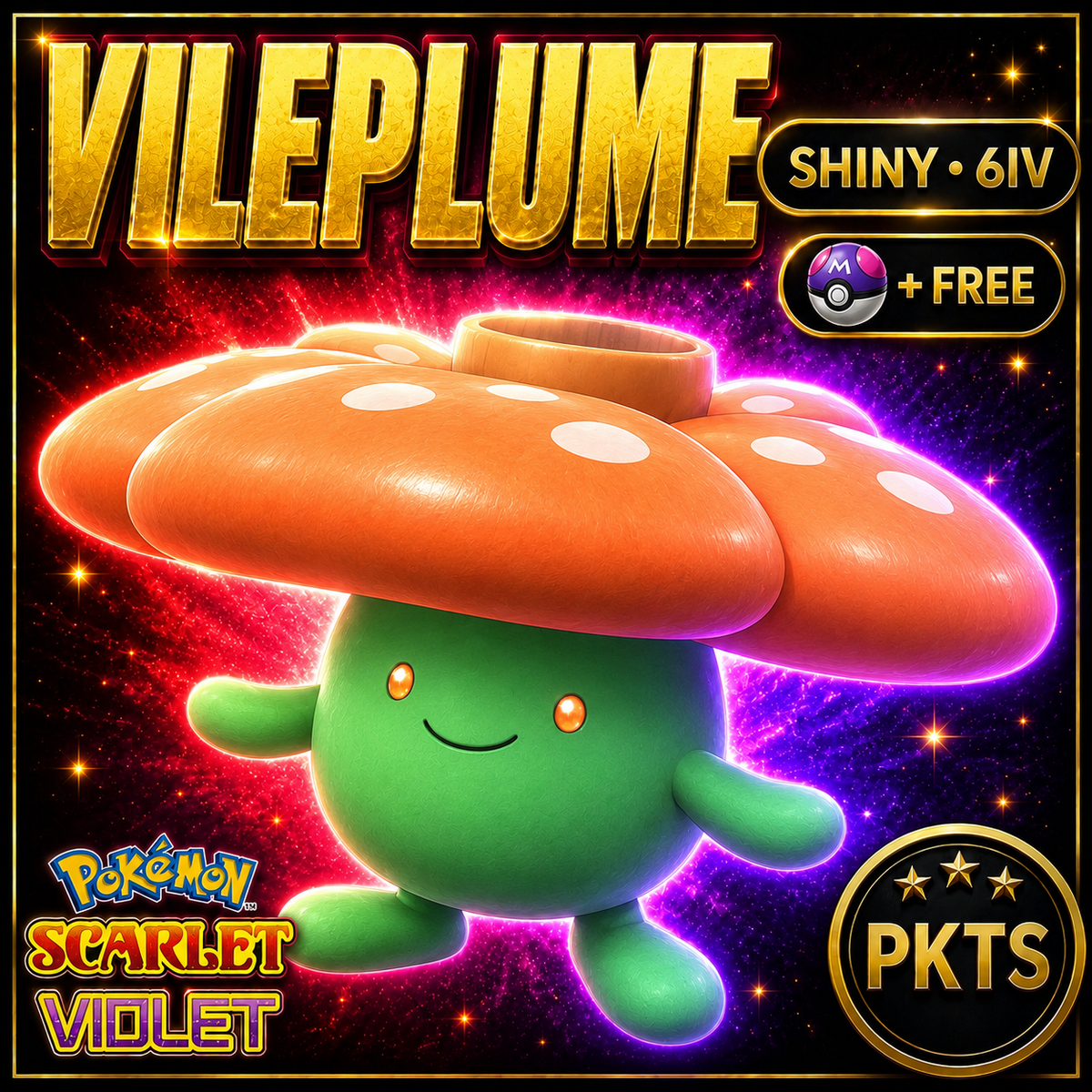 Shiny Vileplume 6IV Pokémon Scarlet Violet Link Trade | PKTS