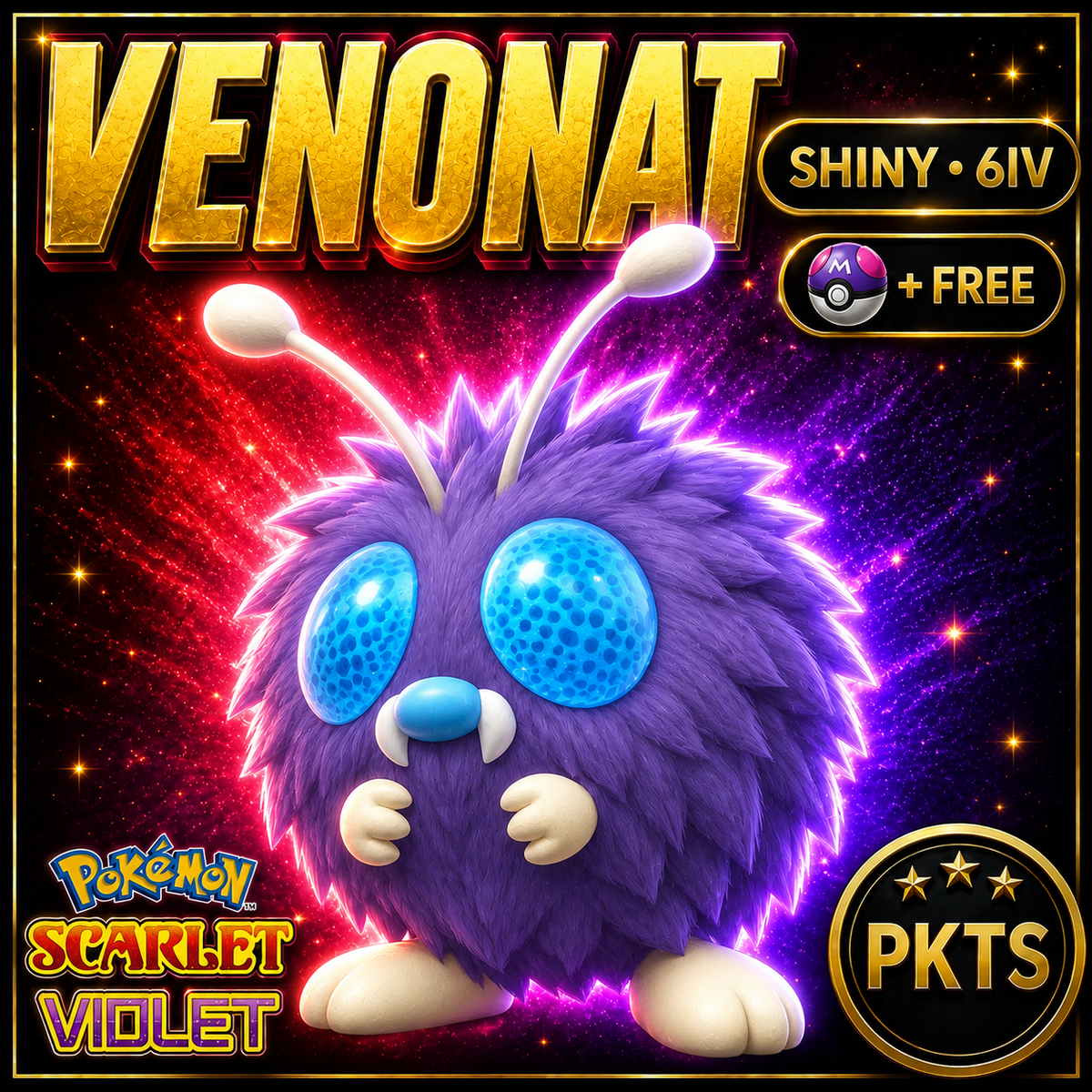 Shiny Venonat 6IV Pokémon Scarlet Violet Link Trade | PKTS