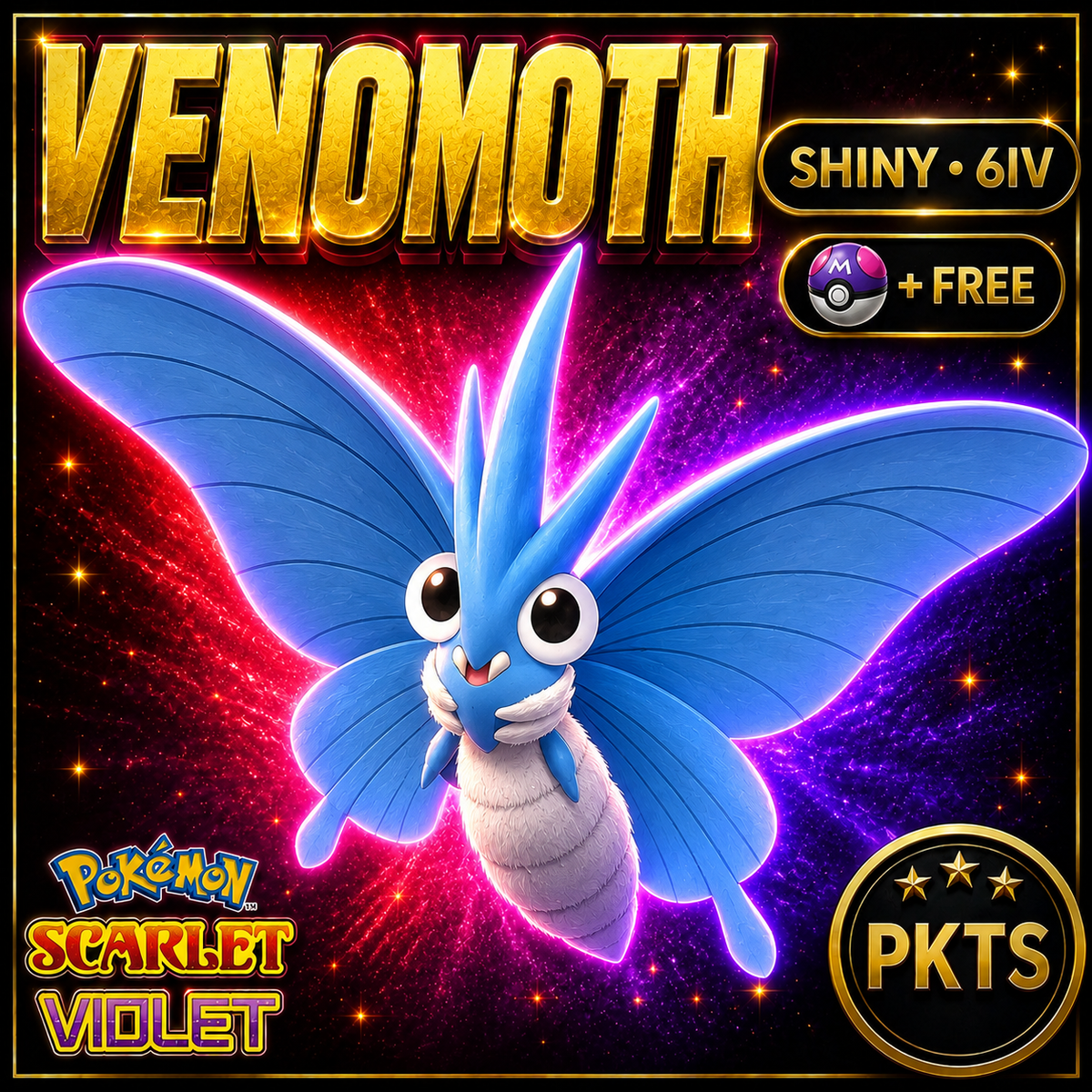 Shiny Venomoth 6IV Pokémon Scarlet Violet Link Trade | PKTS
