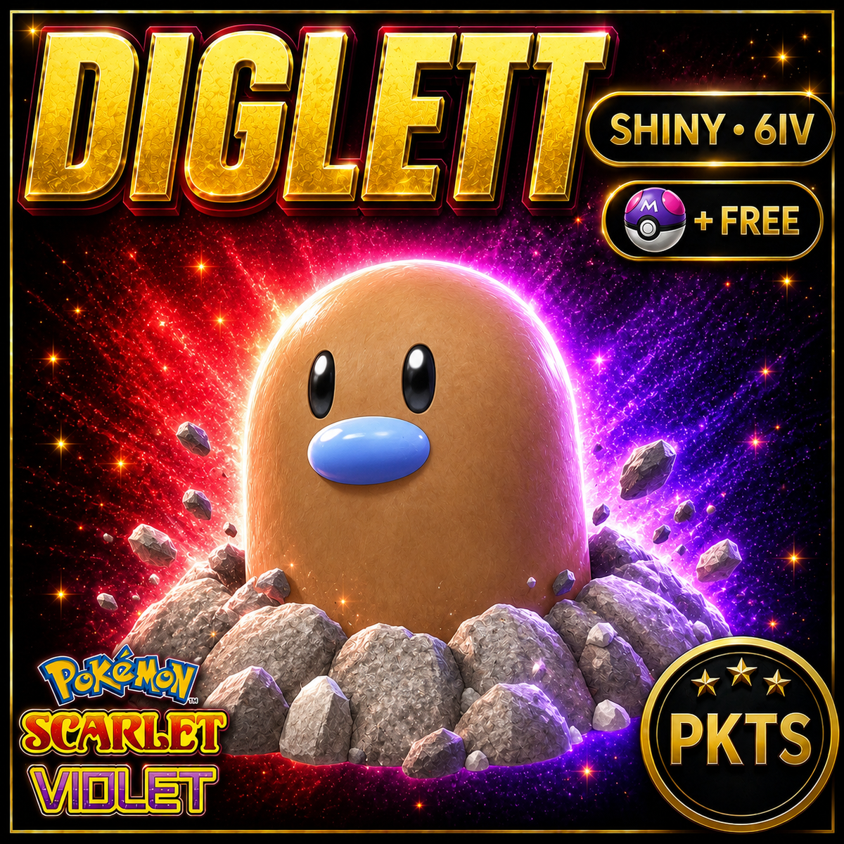 Shiny Diglett 6IV Pokémon Scarlet Violet Link Trade | PKTS