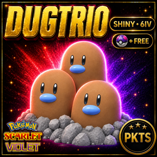 Shiny Dugtrio 6IV Pokémon Scarlet Violet Link Trade | PKTS