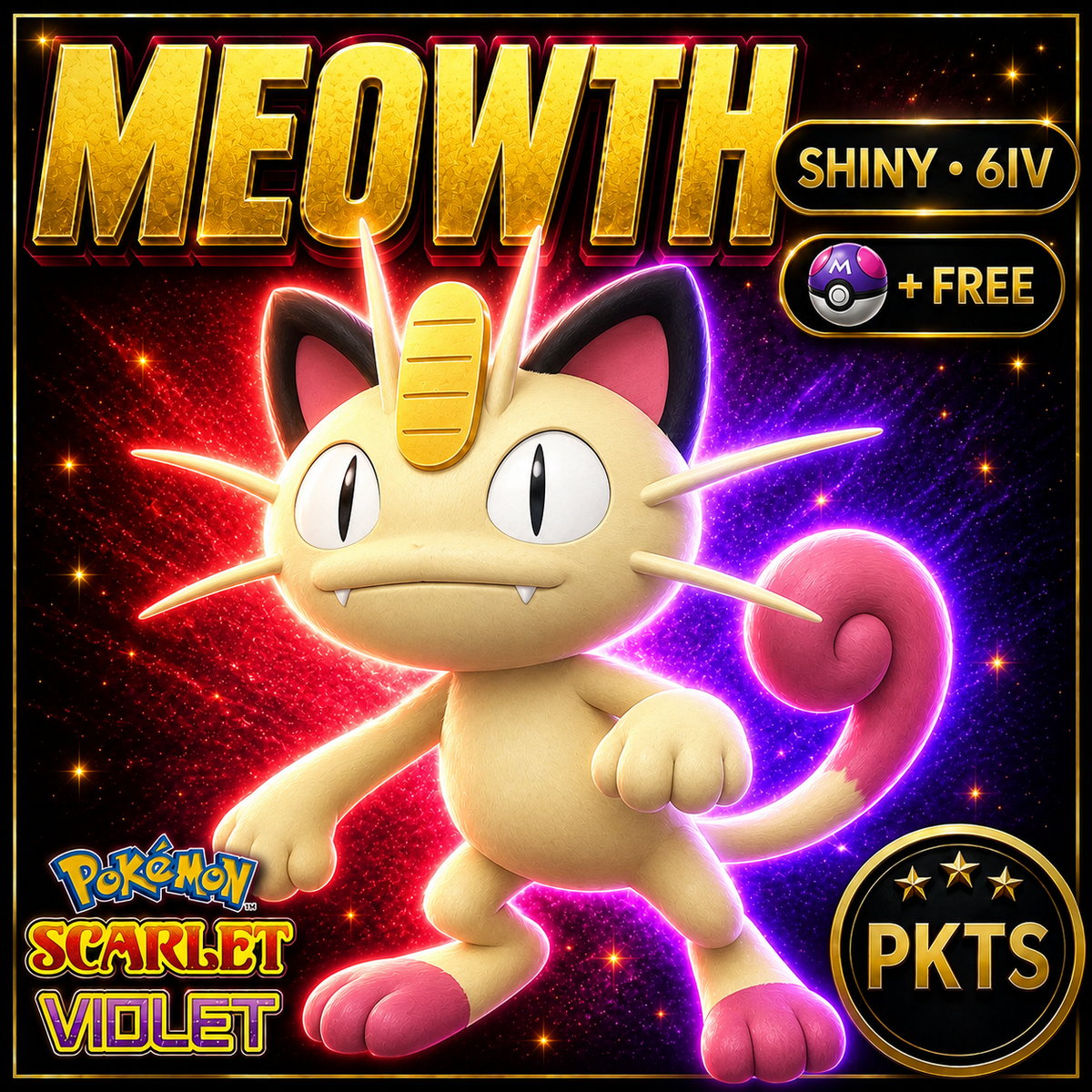 Shiny Meowth 6IV Pokémon Scarlet Violet Link Trade | PKTS