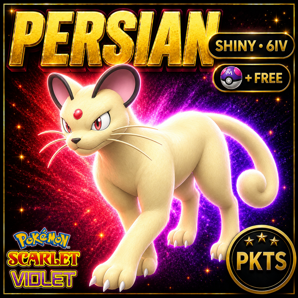 Shiny Persian 6IV Pokémon Scarlet Violet Link Trade | PKTS