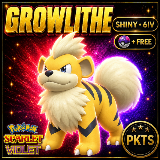 Shiny Growlithe 6IV Pokémon Scarlet Violet Link Trade | PKTS