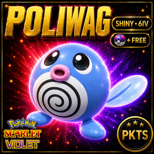 Shiny Poliwag 6IV Pokémon Scarlet Violet Link Trade | PKTS