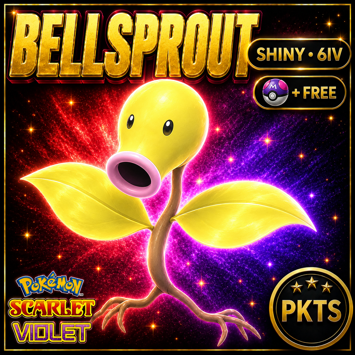 Shiny Bellsprout 6IV Pokémon Scarlet Violet Link Trade | PKTS