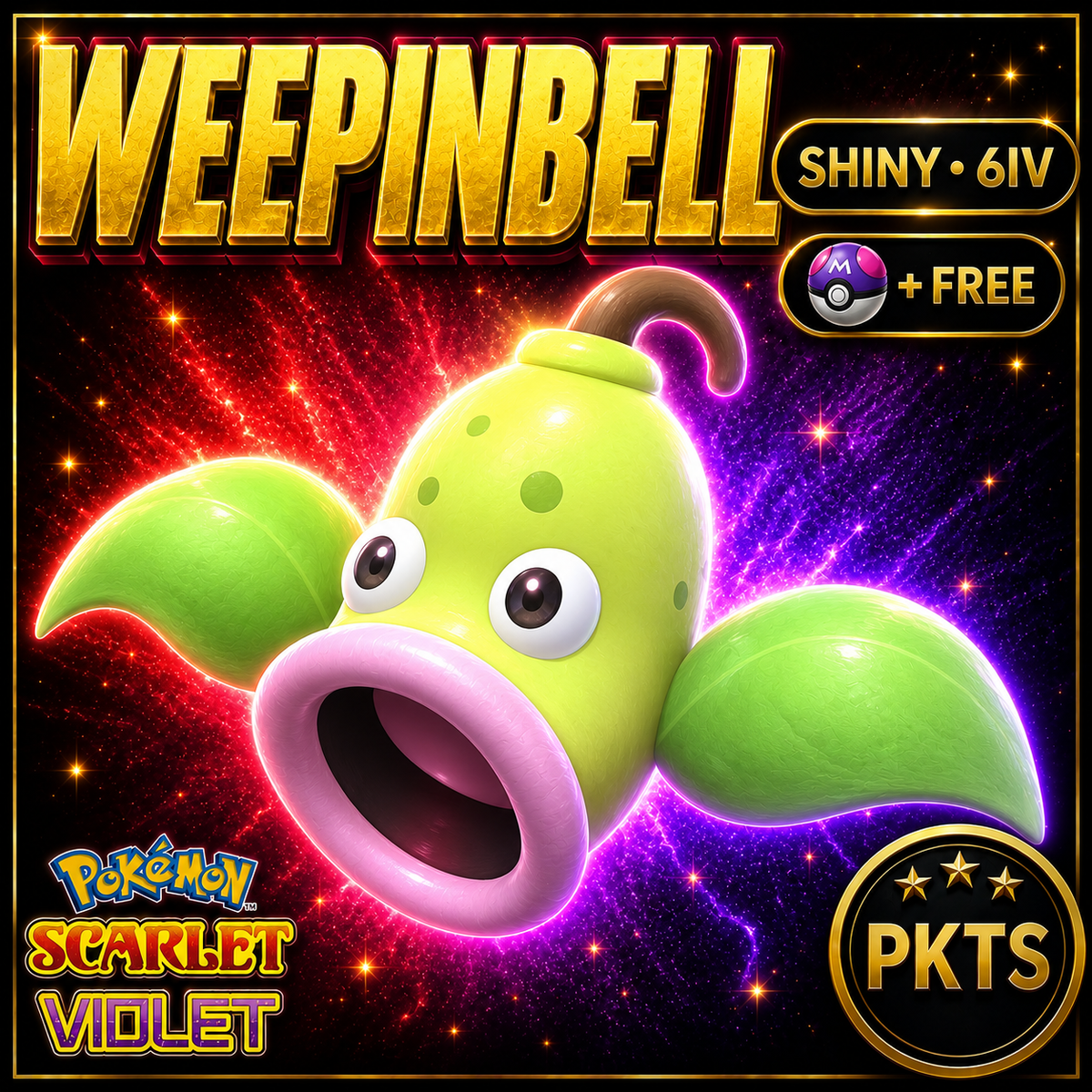 Shiny Weepinbell 6IV Pokémon Scarlet Violet Link Trade | PKTS