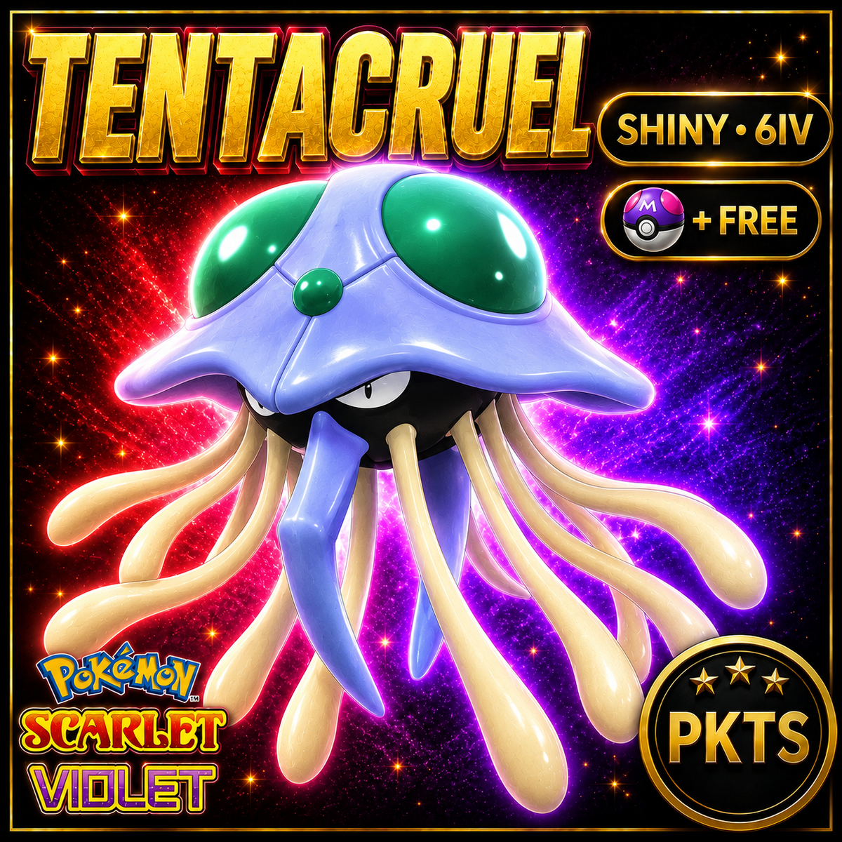 Shiny Tentacruel 6IV Pokémon Scarlet Violet Link Trade | PKTS