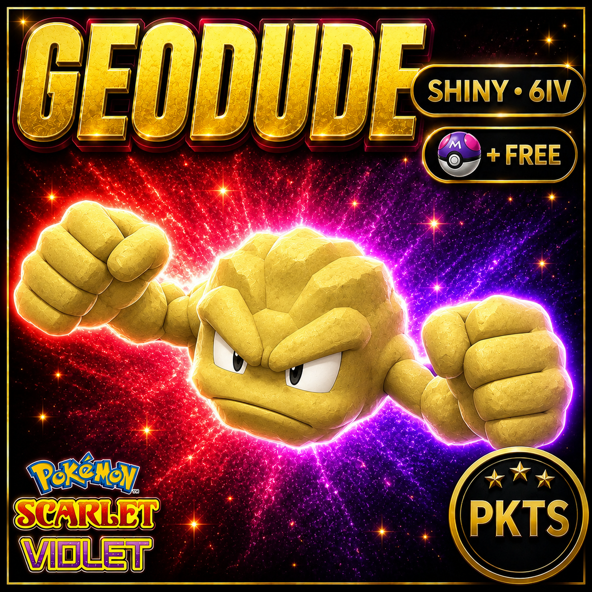 Shiny Geodude 6IV Pokémon Scarlet Violet Link Trade | PKTS