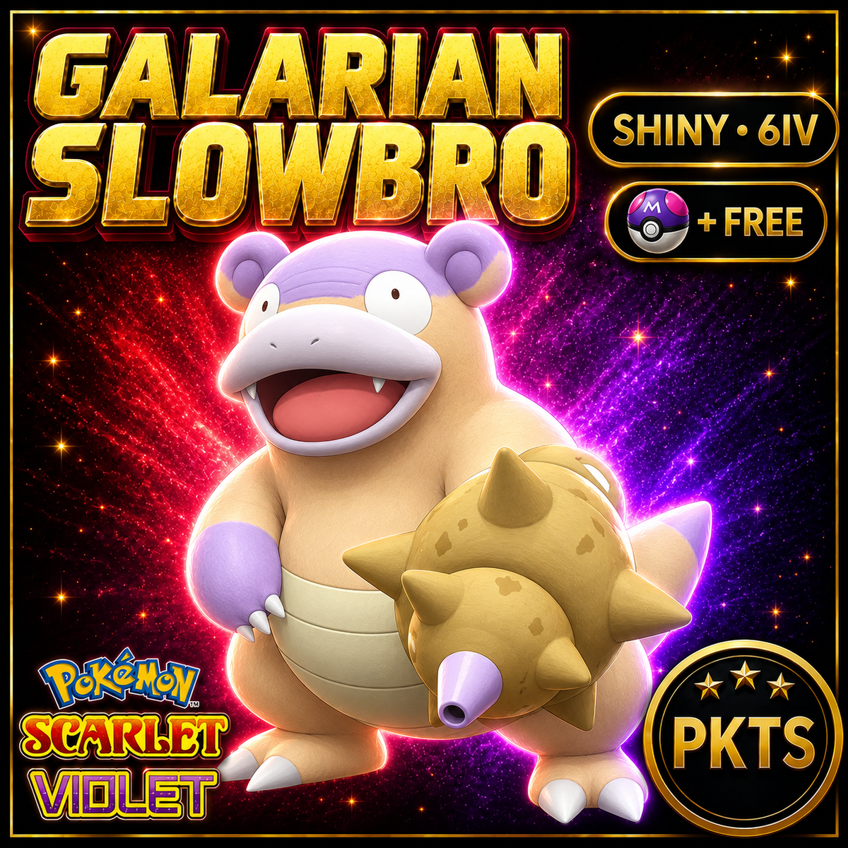 Shiny Galarian Slowbro 6IV Pokémon Scarlet Violet Link Trade | PKTS