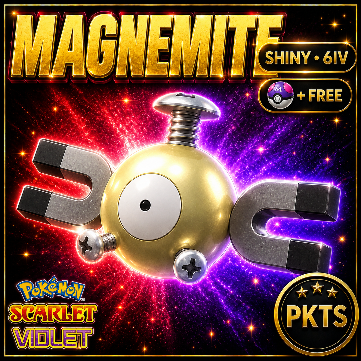Shiny Magnemite 6IV Pokémon Scarlet Violet Link Trade | PKTS
