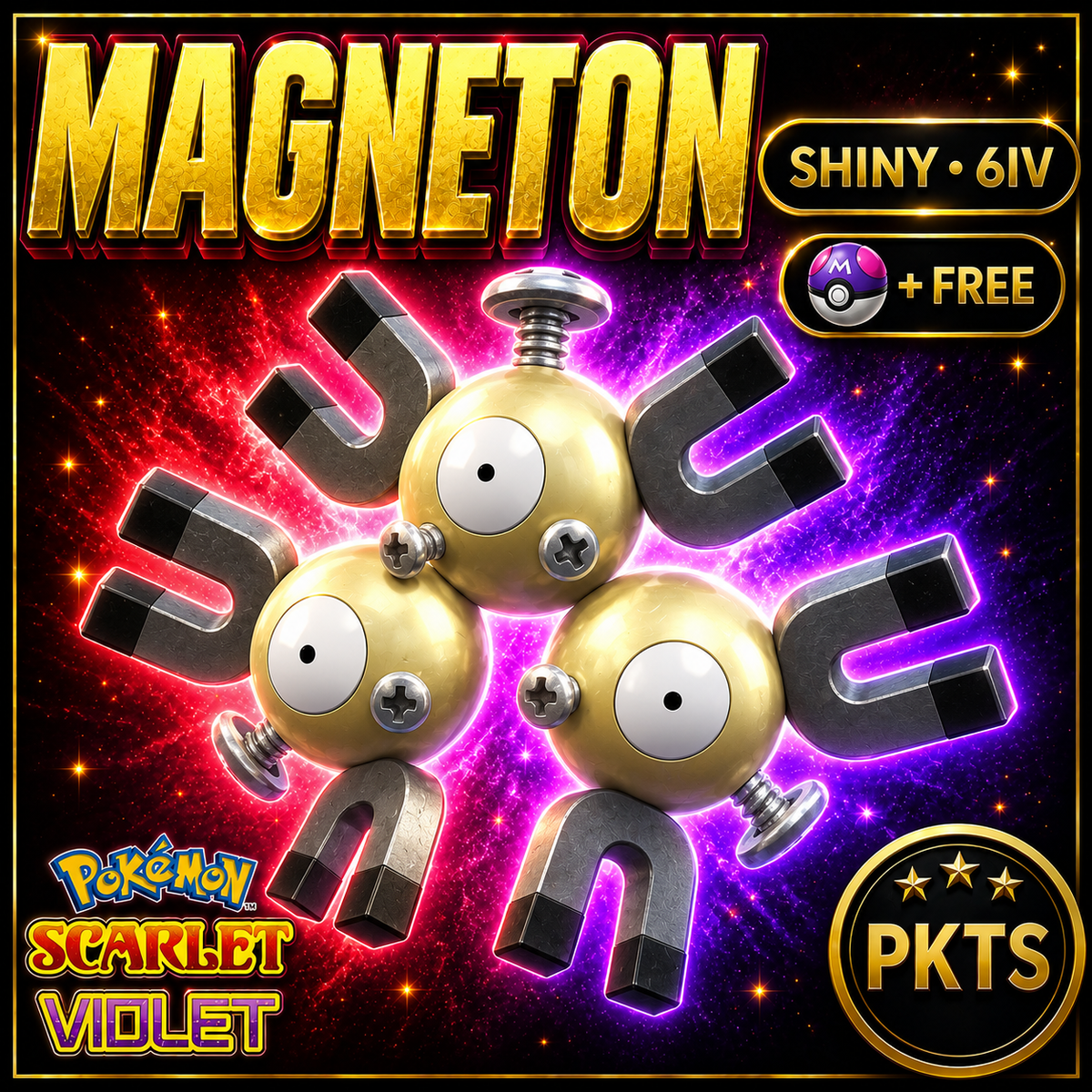 Shiny Magneton 6IV Pokémon Scarlet Violet Link Trade | PKTS