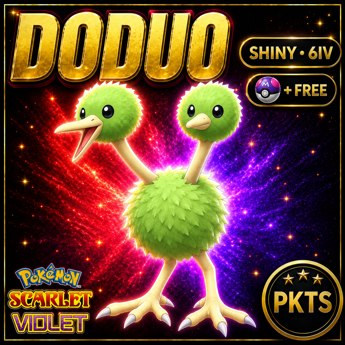 Shiny Doduo 6IV Pokémon Scarlet Violet Link Trade | PKTS