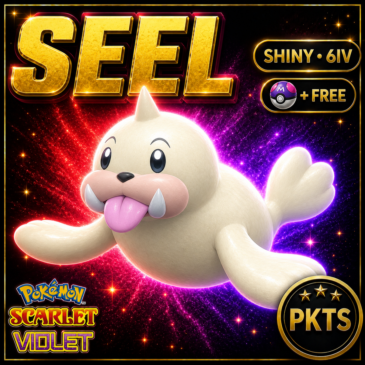 Shiny Seel 6IV Pokémon Scarlet Violet Link Trade | PKTS