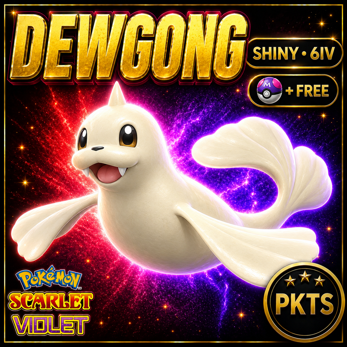 Shiny Dewgong 6IV Pokémon Scarlet Violet Link Trade | PKTS