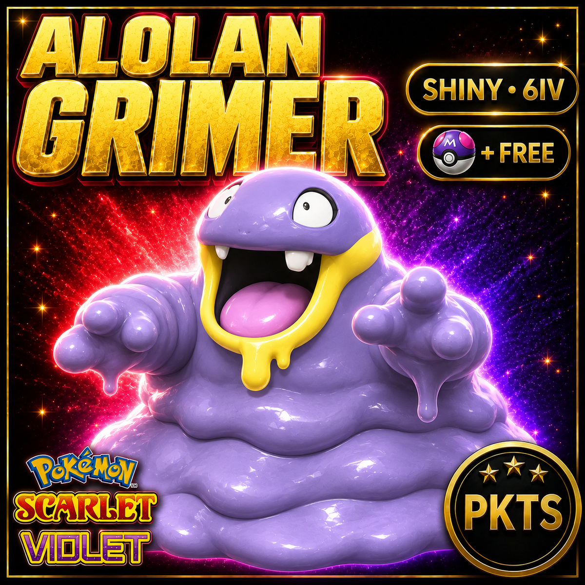 Shiny Alolan Grimer 6IV Pokémon Scarlet Violet Link Trade | PKTS