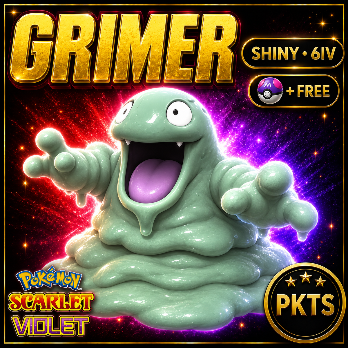 Shiny Grimer 6IV Pokémon Scarlet Violet Link Trade | PKTS