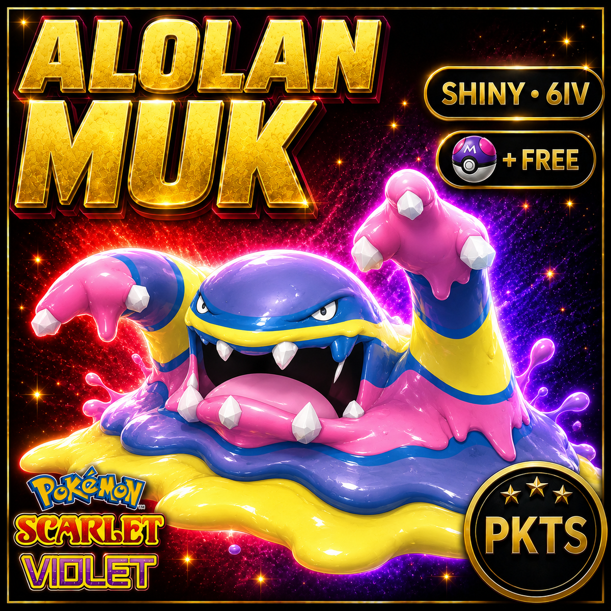 Shiny Alolan Muk 6IV Pokémon Scarlet Violet Link Trade | PKTS