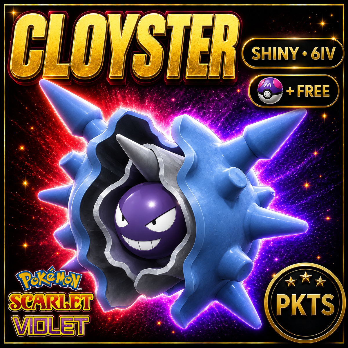 Shiny Cloyster 6IV Pokémon Scarlet Violet Link Trade | PKTS