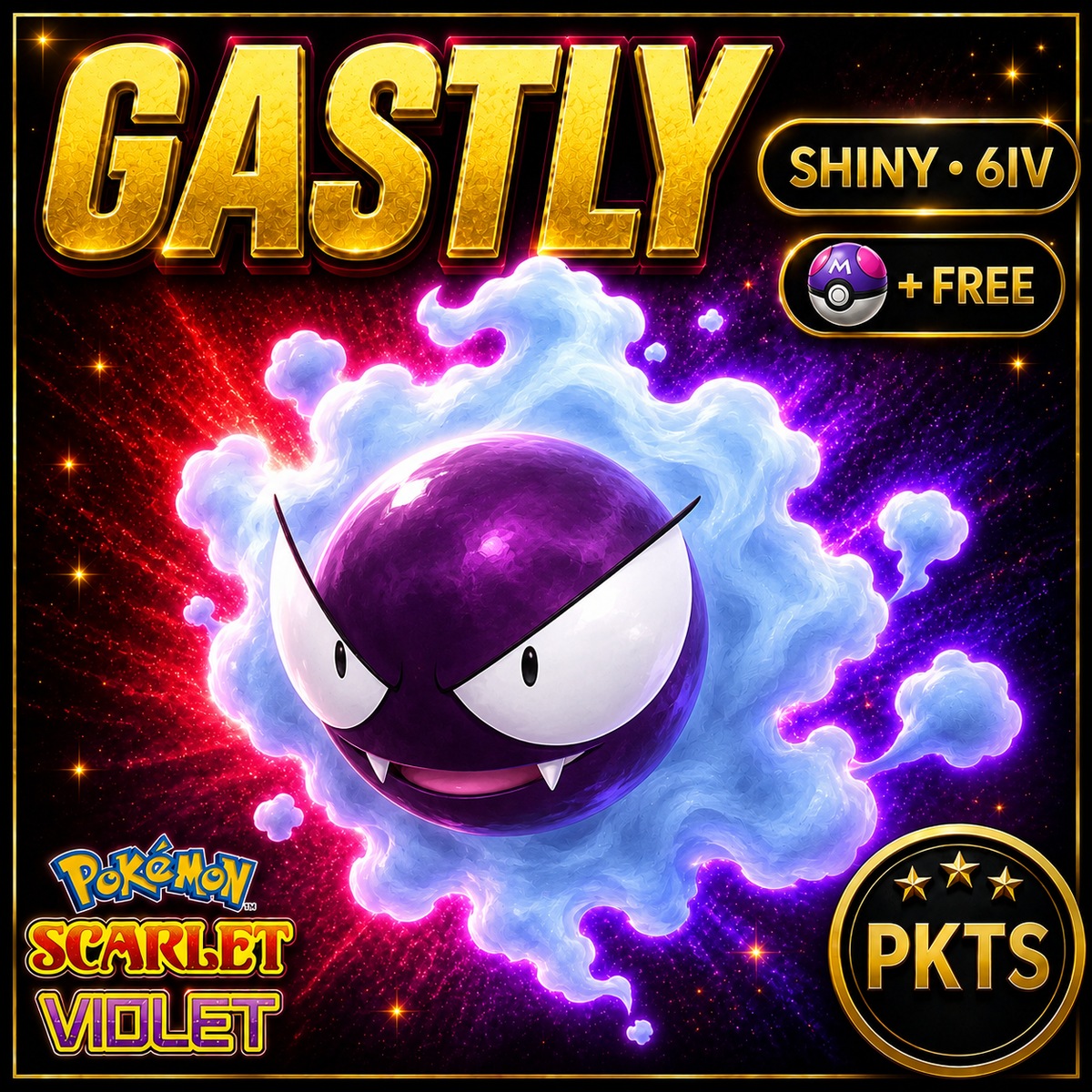 Shiny Gastly 6IV Pokémon Scarlet Violet Link Trade | PKTS