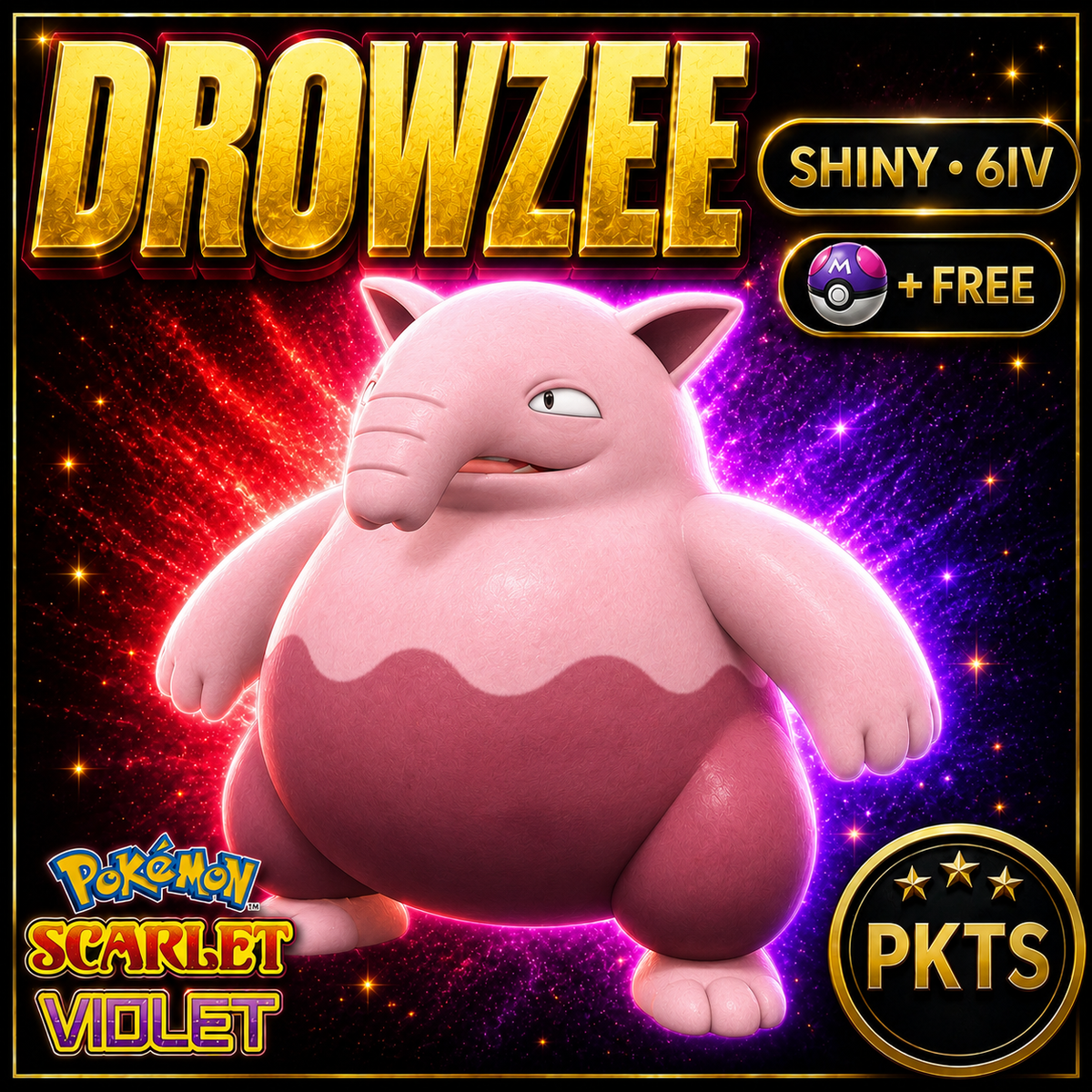 Shiny Drowzee 6IV Pokémon Scarlet Violet Link Trade | PKTS
