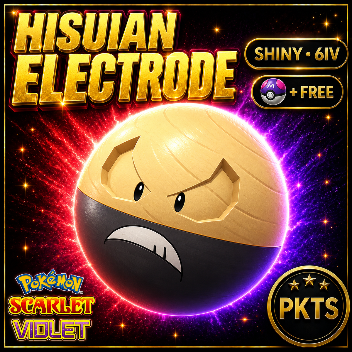 Shiny Hisuian Electrode 6IV Pokémon Scarlet Violet Link Trade | PKTS