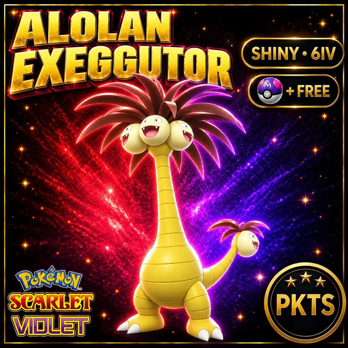 Shiny Alolan Exeggutor 6IV Pokémon Scarlet Violet Link Trade | PKTS
