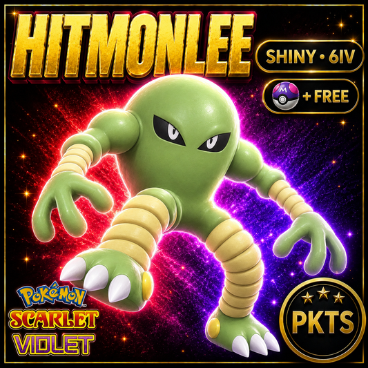 Shiny Hitmonlee 6IV Pokémon Scarlet Violet Link Trade | PKTS