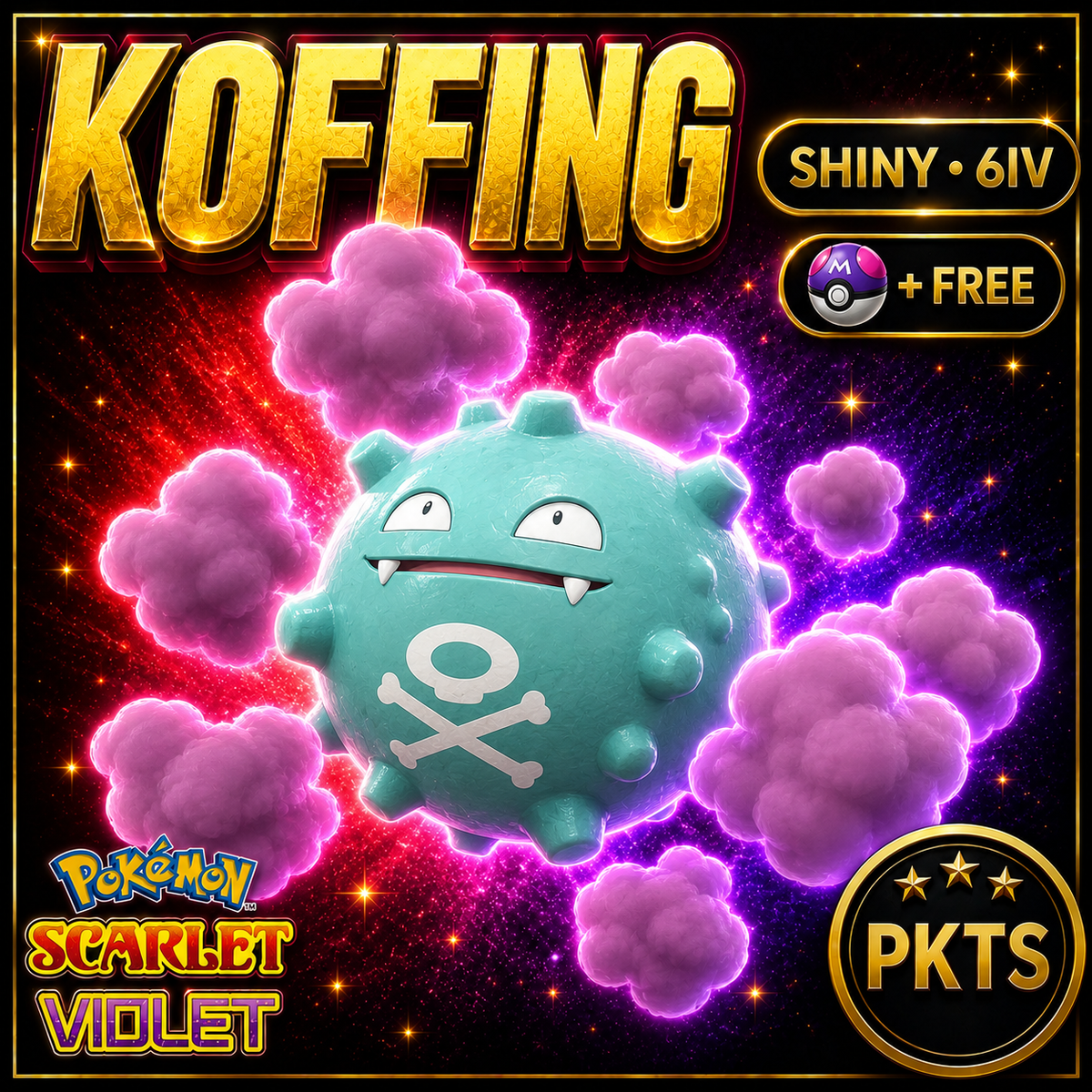 Shiny Koffing 6IV Pokémon Scarlet Violet Link Trade | PKTS