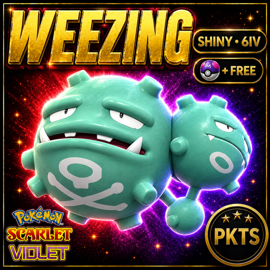 Shiny Weezing 6IV Pokémon Scarlet Violet Link Trade | PKTS
