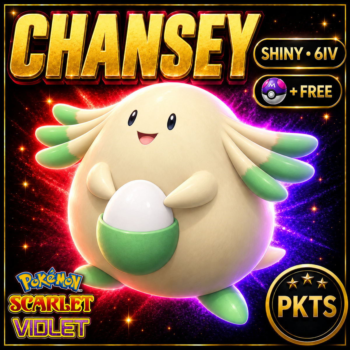 Shiny Chansey 6IV Pokémon Scarlet Violet Link Trade | PKTS