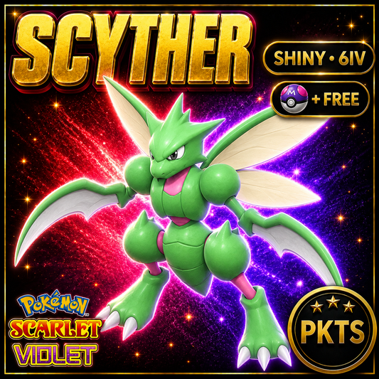 Shiny Scyther 6IV Pokémon Scarlet Violet Link Trade | PKTS