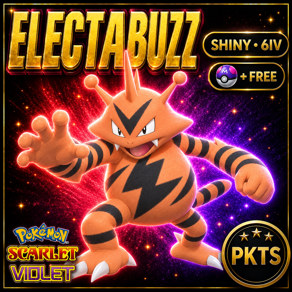 Shiny Electabuzz 6IV Pokémon Scarlet Violet Link Trade | PKTS