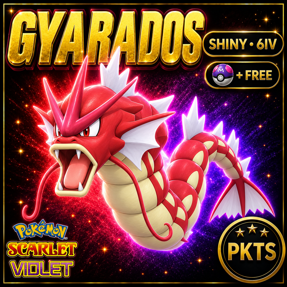 Shiny Gyarados 6IV Pokémon Scarlet Violet Link Trade | PKTS