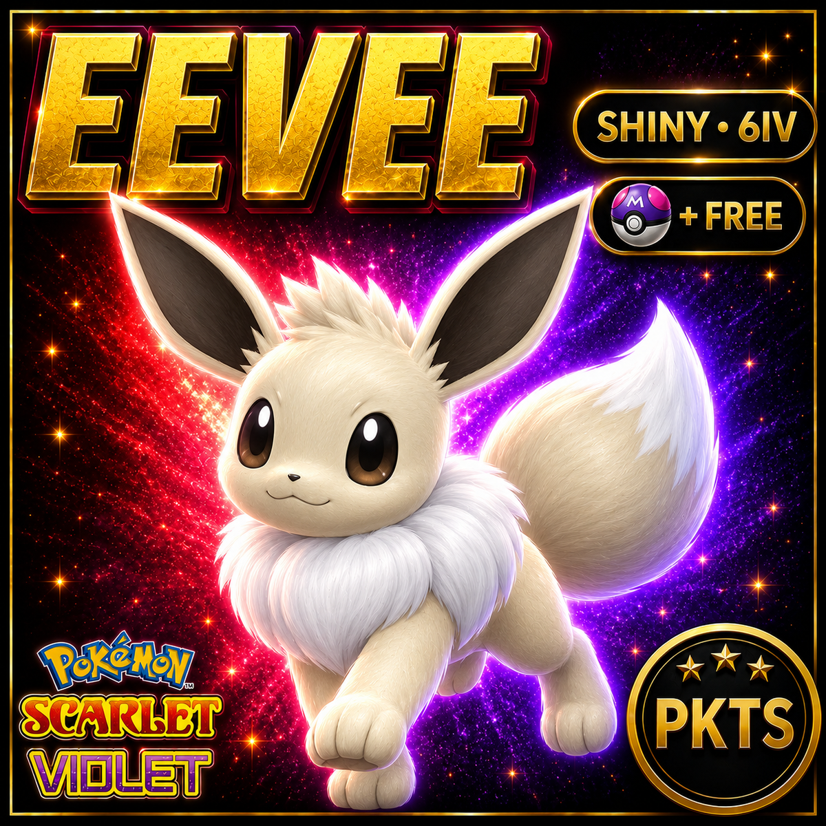 Shiny Eevee 6IV Pokémon Scarlet Violet Link Trade | PKTS